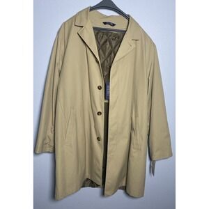STAFFORD All Weather Poplin Car Coat Zip-Out Liner Tan Men's XL Long NEW ret$180